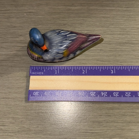 VTG Handcrafted Wooden Duck/Bird Figurine - Multicolored Trinket Home Decor - Picture 12 of 13